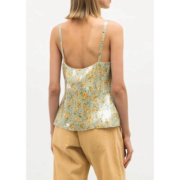 Ralph Lauren Purple Label Silk Sequin Tank Dress Top Floral Cami Blouse Runway 2 - Picture 6 of 14